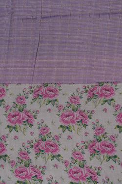 Image of A Floral Printed Mangalgiri Silk Saree