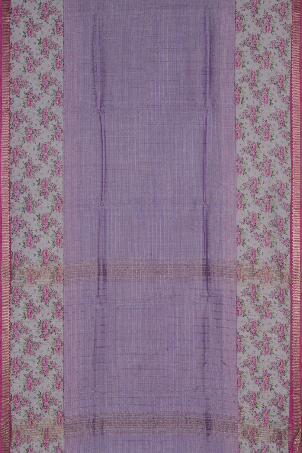 A Floral Printed Mangalgiri Silk Saree