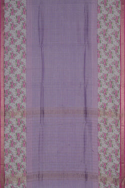 Image of A Floral Printed Mangalgiri Silk Saree