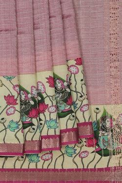Image of A Pichwai Art Mangalgiri Silk Saree