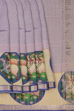 Image of A Pichwai Art Mangalgiri Silk Saree