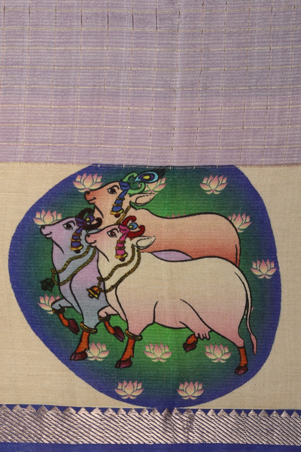 A Pichwai Art Mangalgiri Silk Saree