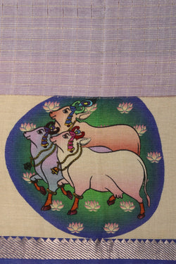 Image of A Pichwai Art Mangalgiri Silk Saree