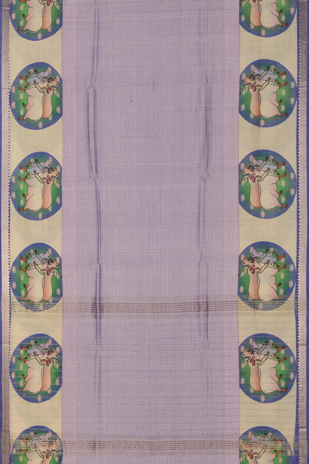 A Pichwai Art Mangalgiri Silk Saree