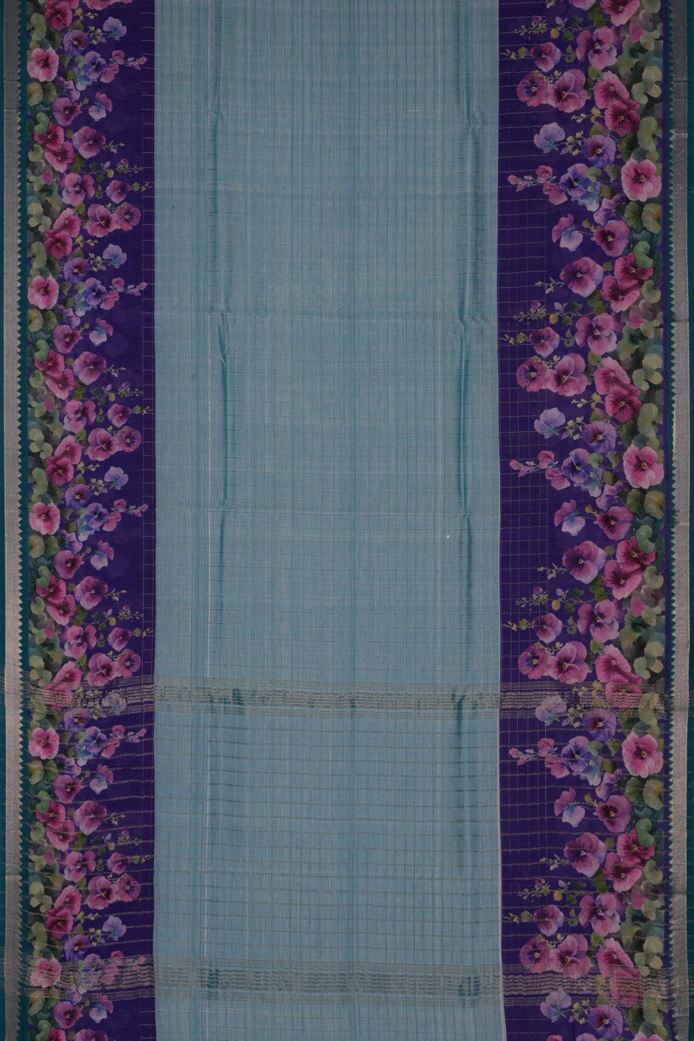 A Floral Printed Mangalgiri Silk Saree
