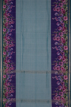 Image of A Floral Printed Mangalgiri Silk Saree
