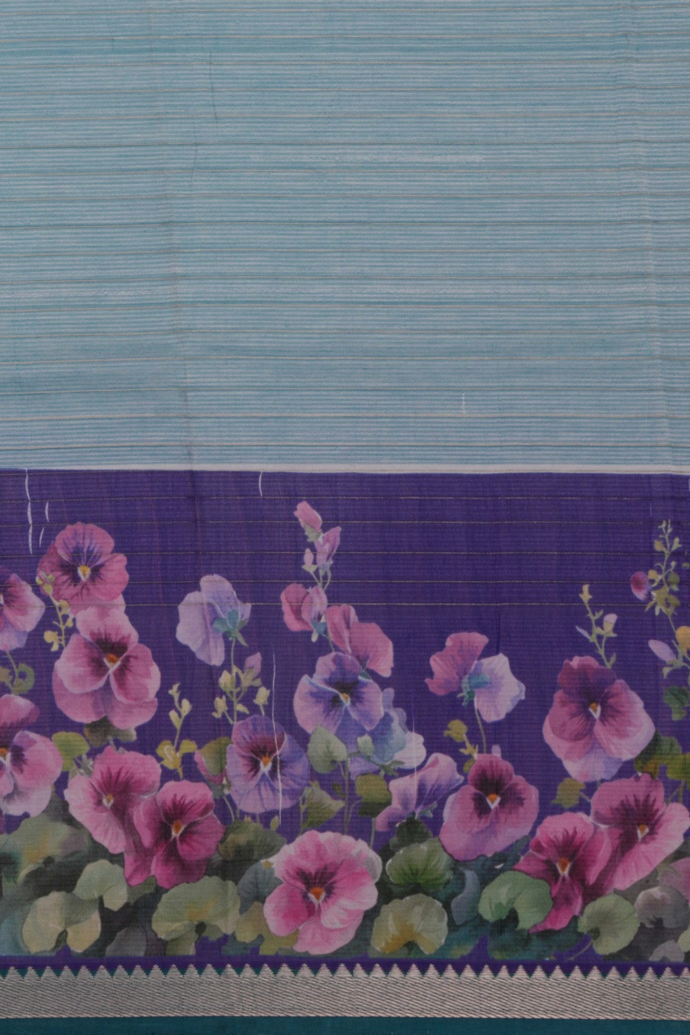 A Floral Printed Mangalgiri Silk Saree
