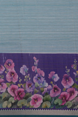Image of A Floral Printed Mangalgiri Silk Saree