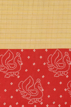 Image of A Peacock Printed Mangalgiri Silk Saree