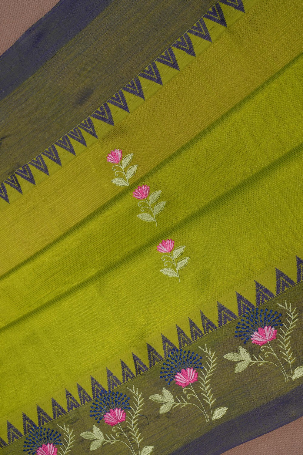 Image of Mangalgiri Embroidery Saree