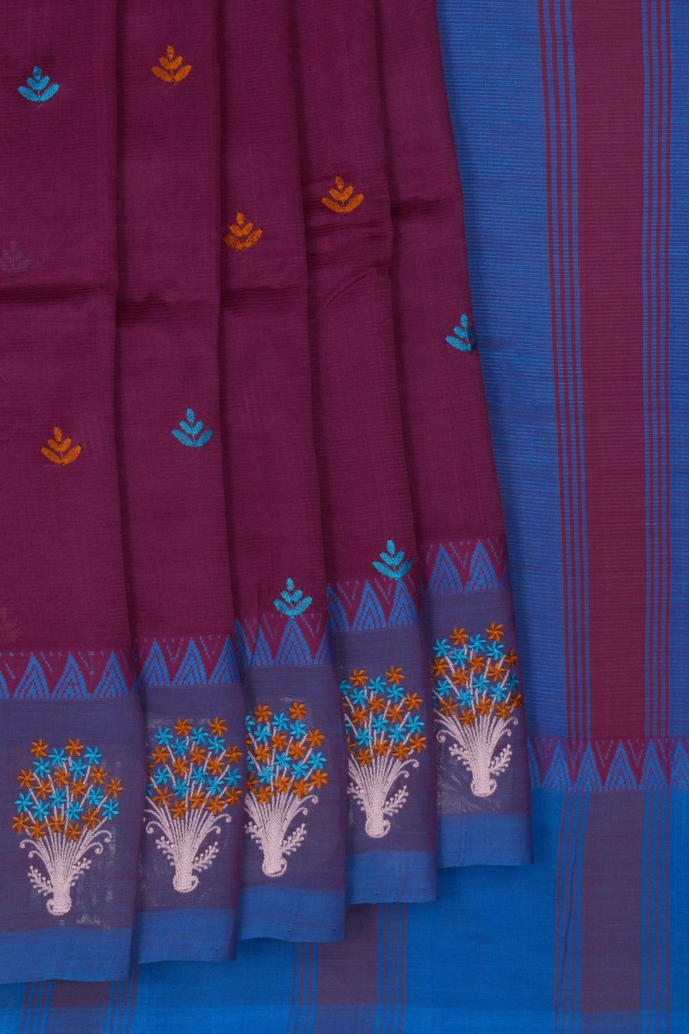Image of Mangalgiri Embroidery Saree