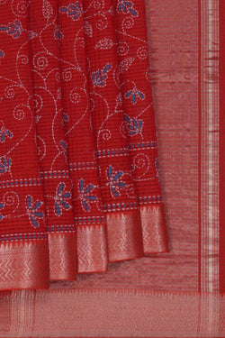 Image of Mangalgiri Silk Floral Printed Saree