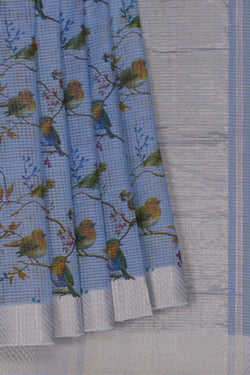 Image of Mangalgiri Silk Floral Printed Saree