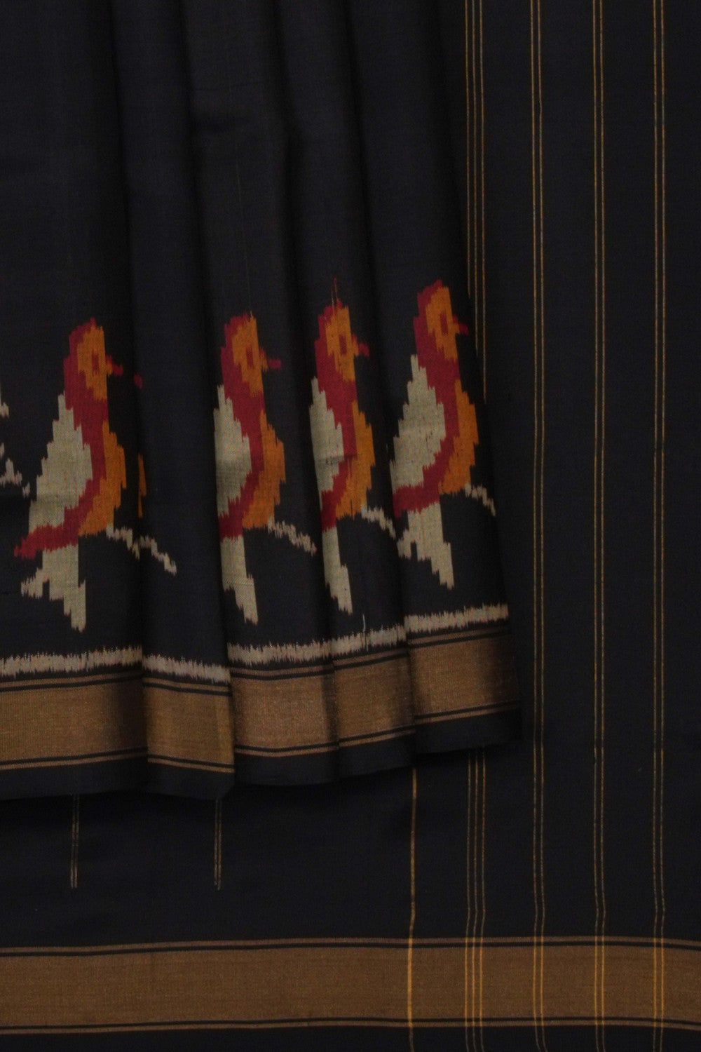 Pochampally Ikat Silk Black Saree