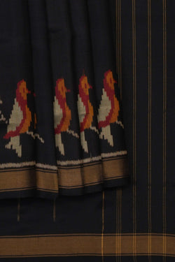 Image of Pochampally Ikat Silk Black Saree