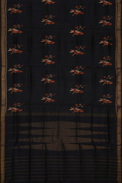 Image of Pochampally Ikat Silk Black Saree