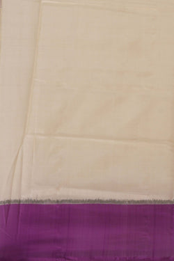 Image of Pochampally Ikat Silk Cream Saree