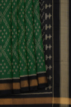Image of Pochampally Ikat Silk Green Saree