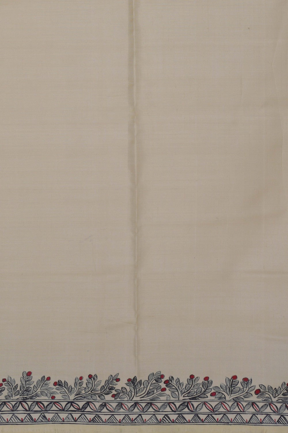 Image of Pochampally Patola Saree With Madhubani Painted Border