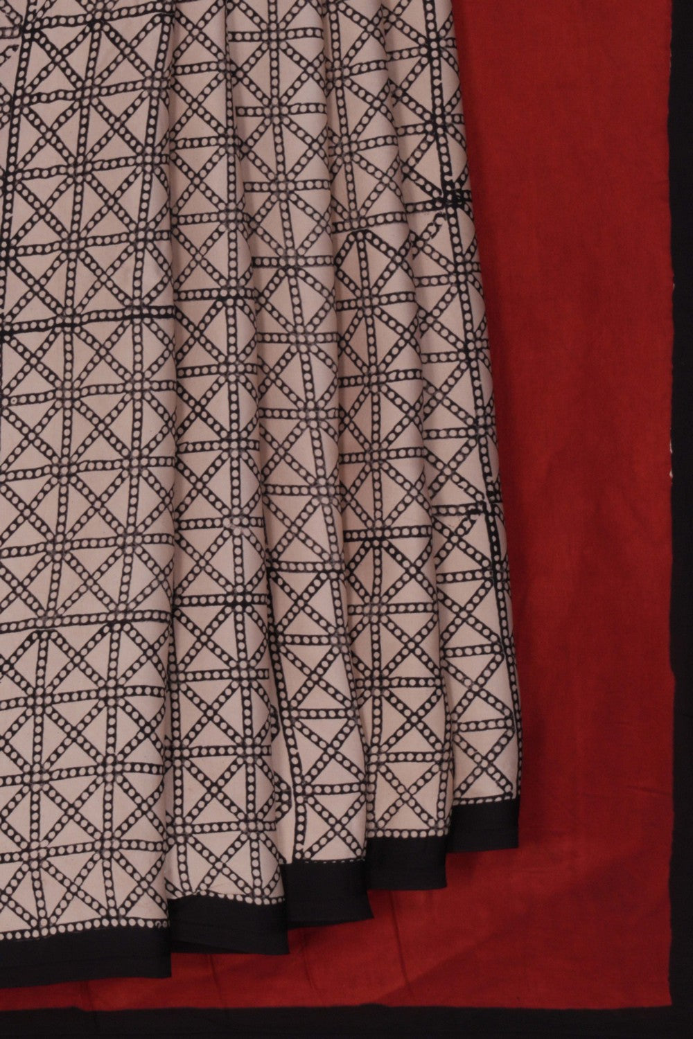 Image of Bagru Geometric Printed Saree