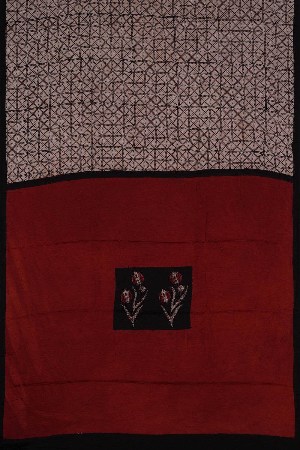 Image of Bagru Geometric Printed Saree