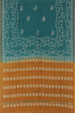 Image of Cotton Silk Teal Blue Saree