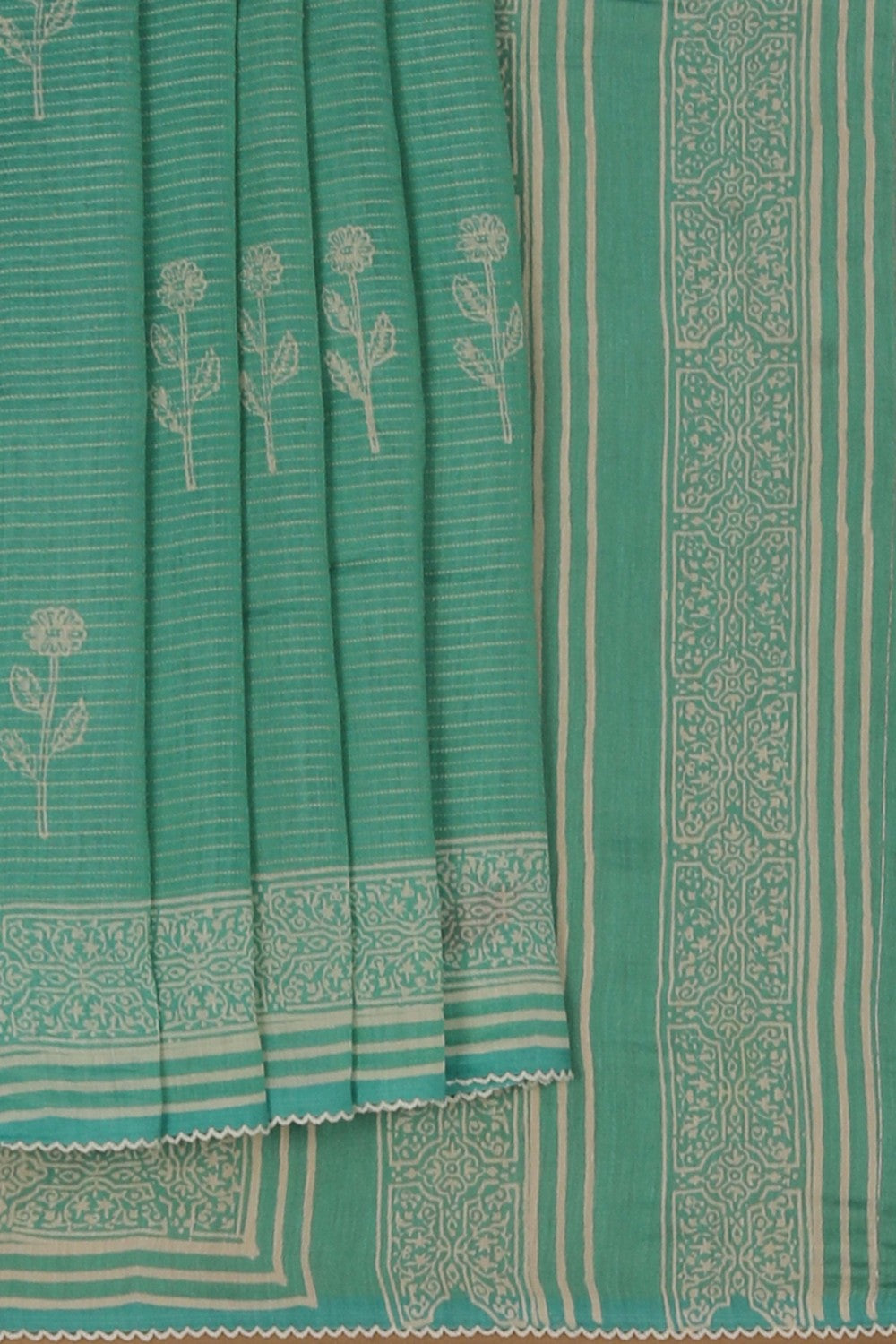 Image of Cotton Silk Sea Green Saree