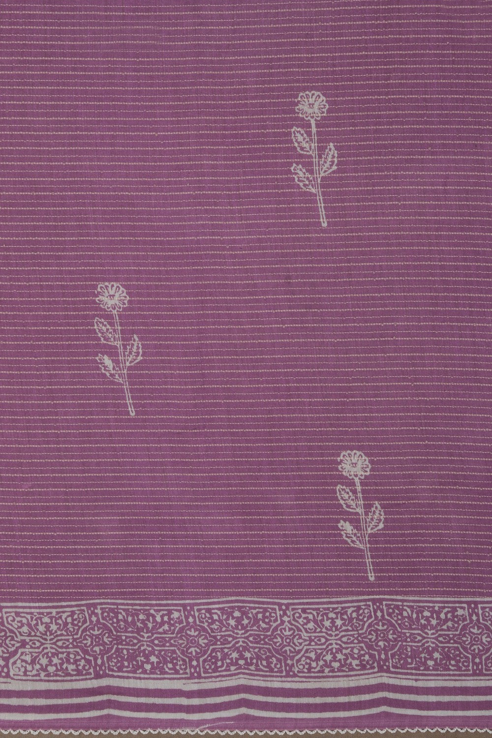 Image of Cotton Silk Lavender Purple Saree