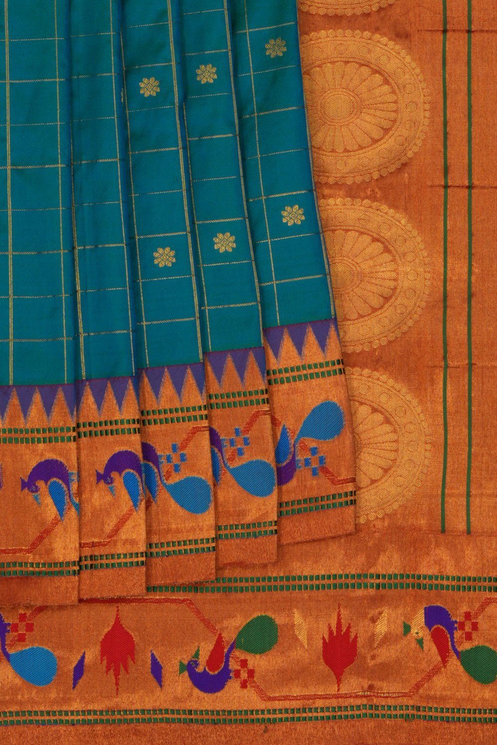 Image of Paithani Teal Blue Saree