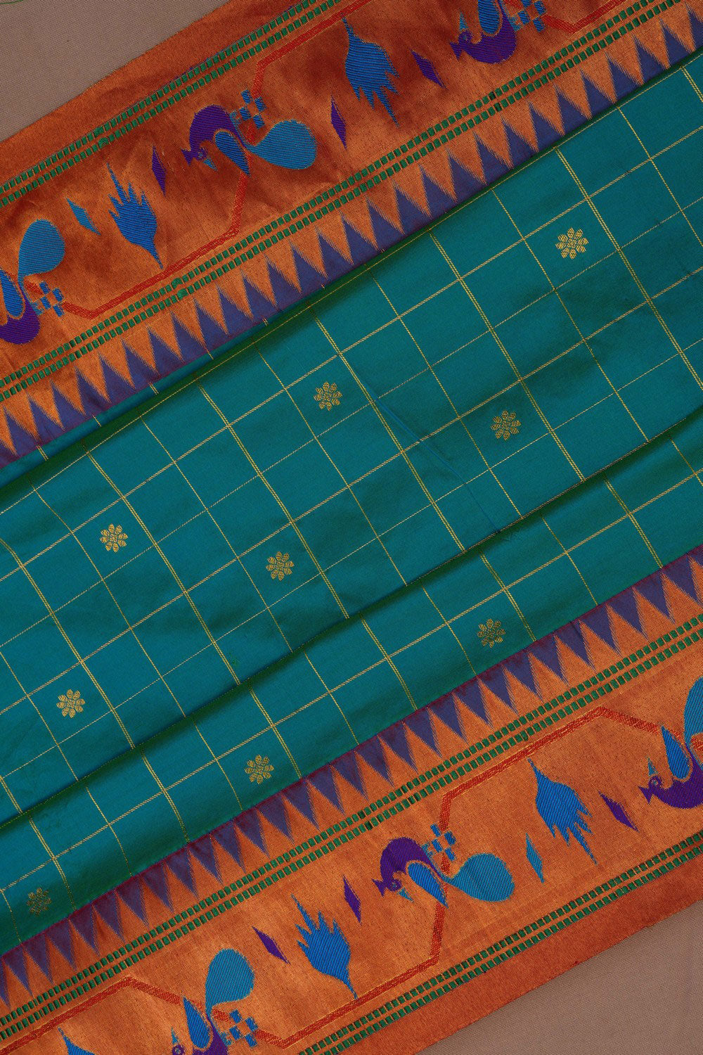 Image of Paithani Teal Blue Saree