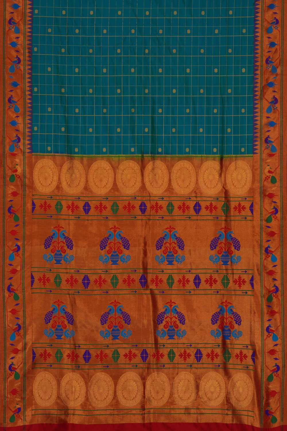 Paithani Teal Blue Saree