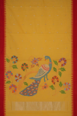 Image of Uppada cotton saree with Jamdani weaving