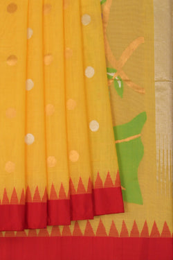 Image of Uppada cotton saree with Jamdani weaving