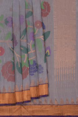 Image of Uppada cotton saree with Jamdani weaving