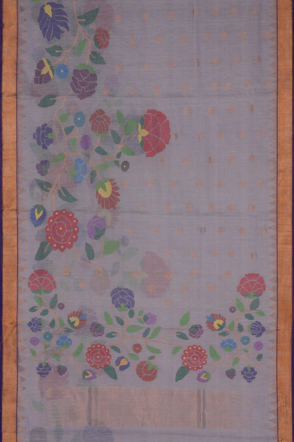 Image of Uppada cotton saree with Jamdani weaving