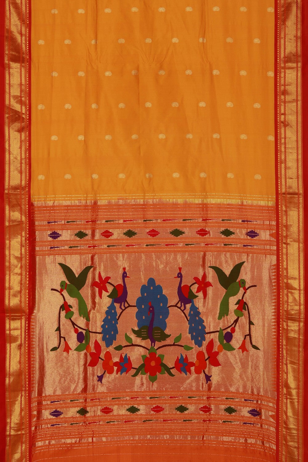 Image of Paithani Silk Yellow Saree