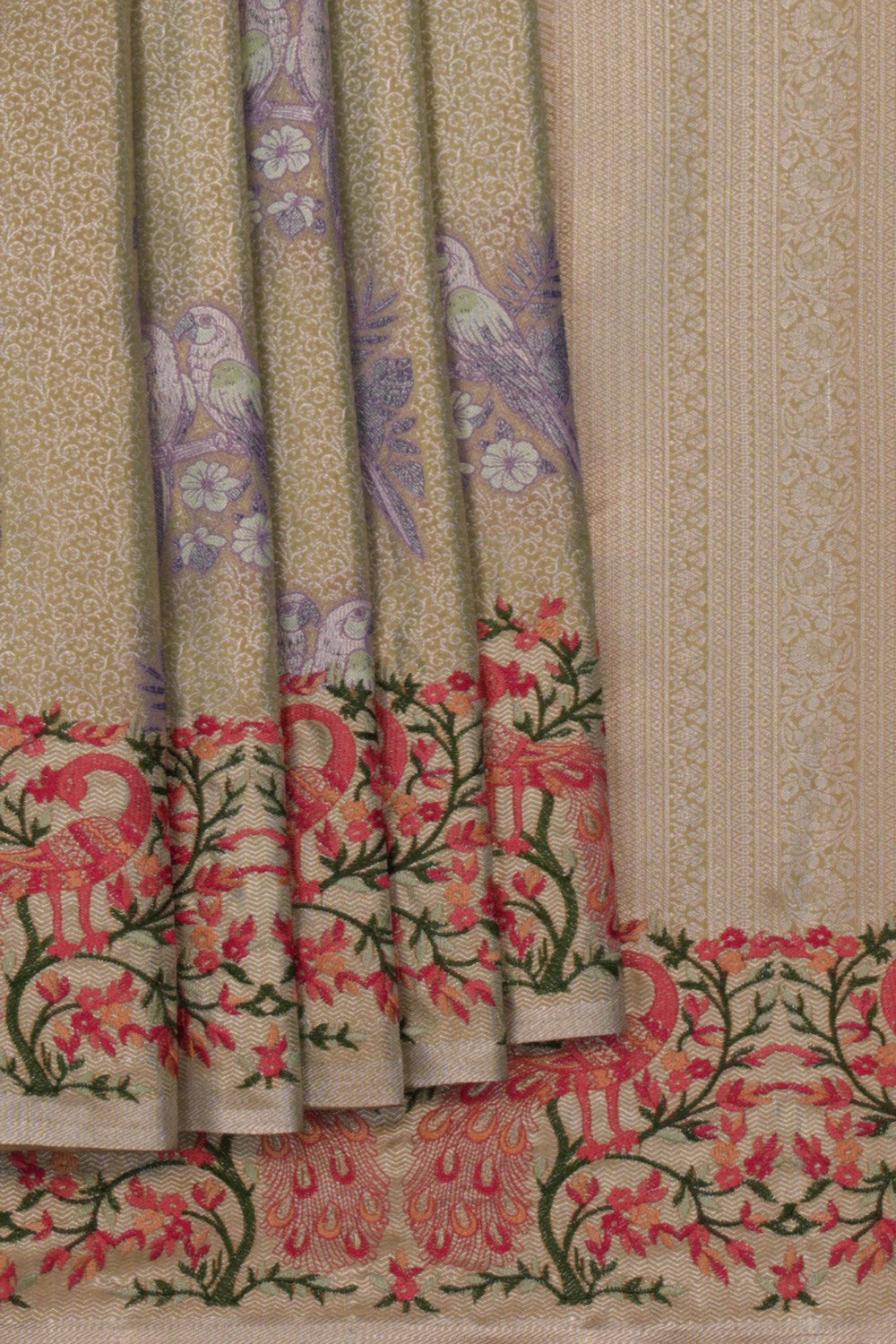 Image of A Beautiful Self Brocade Embroidery Saree