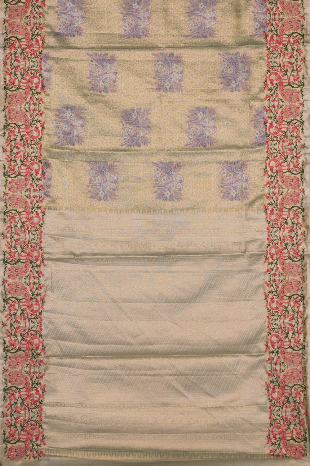 Image of A Beautiful Self Brocade Embroidery Saree