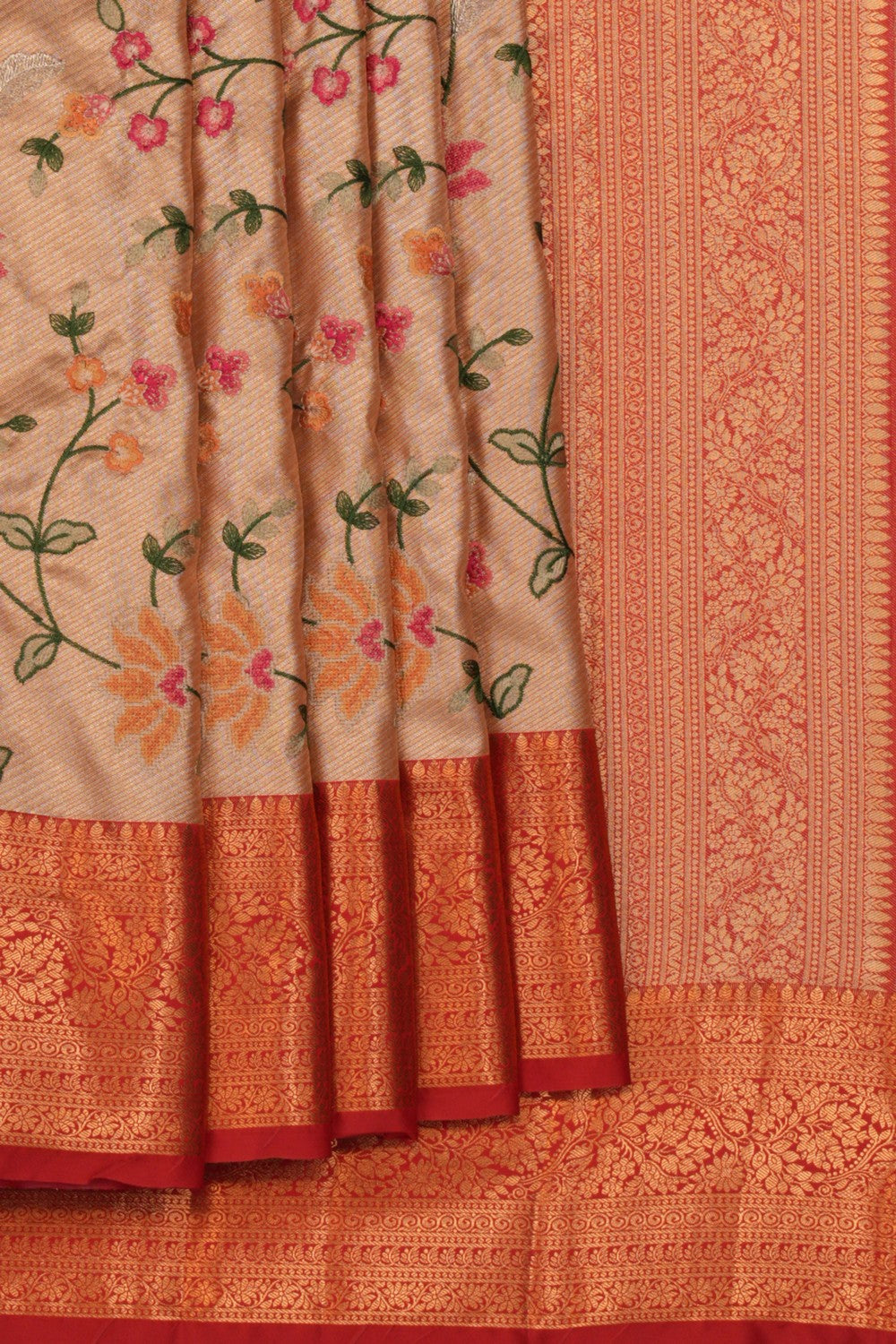 Image of A Beautiful Self Brocade Embroidery Saree