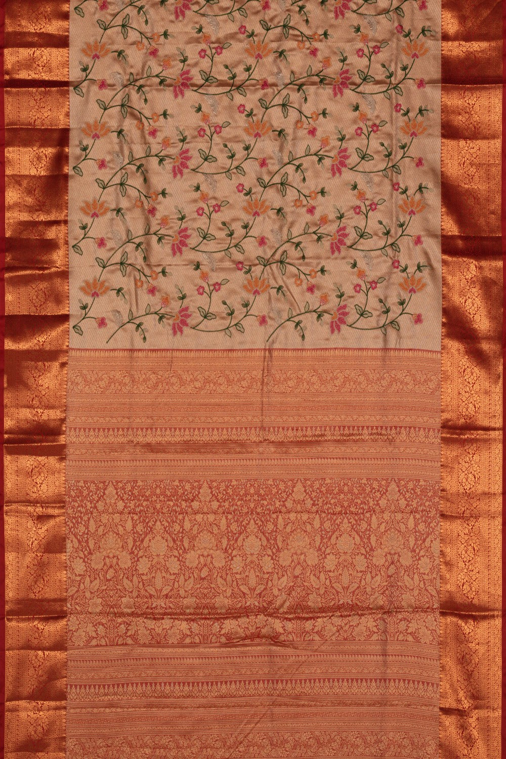 Image of A Beautiful Self Brocade Embroidery Saree