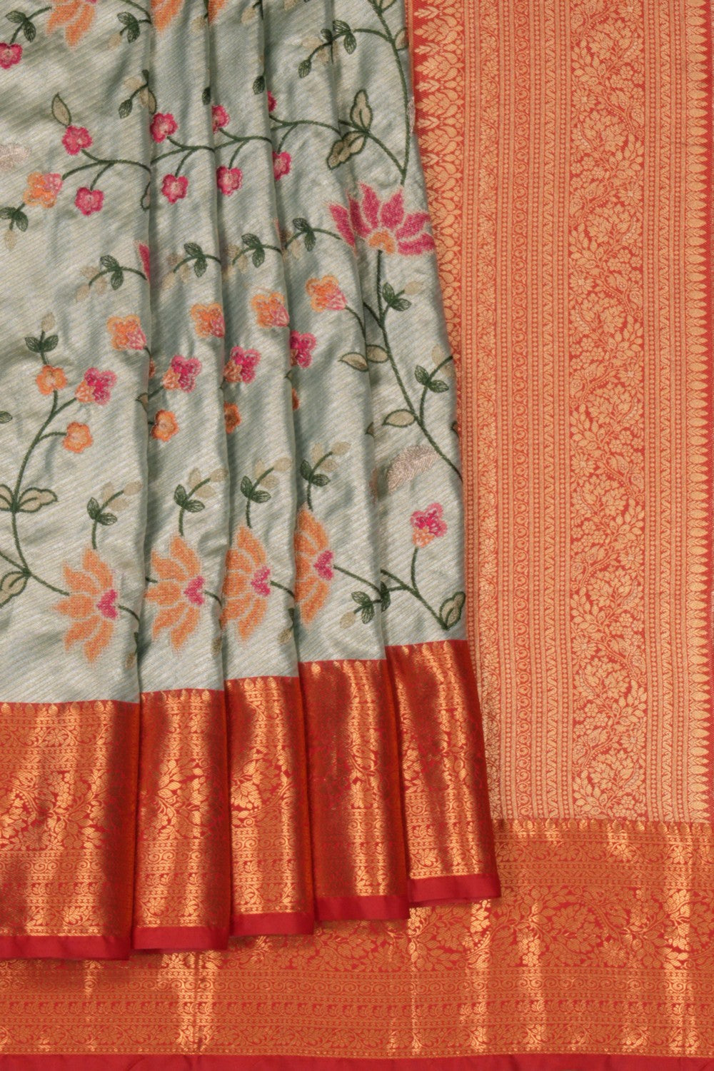 Image of A Beautiful Self Brocade Embroidery Saree