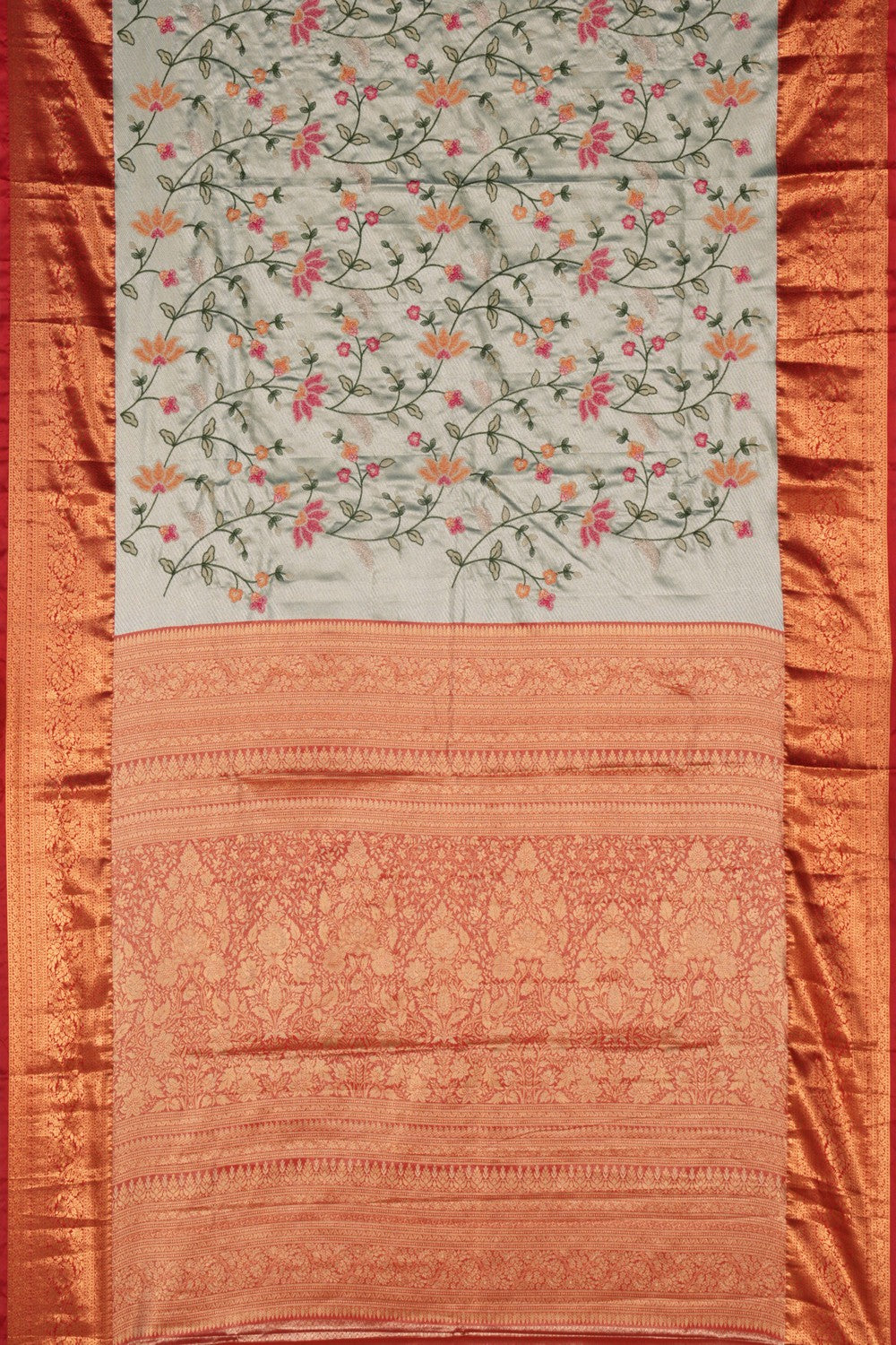 Image of A Beautiful Self Brocade Embroidery Saree