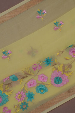Image of Crepe Embroidery Saree