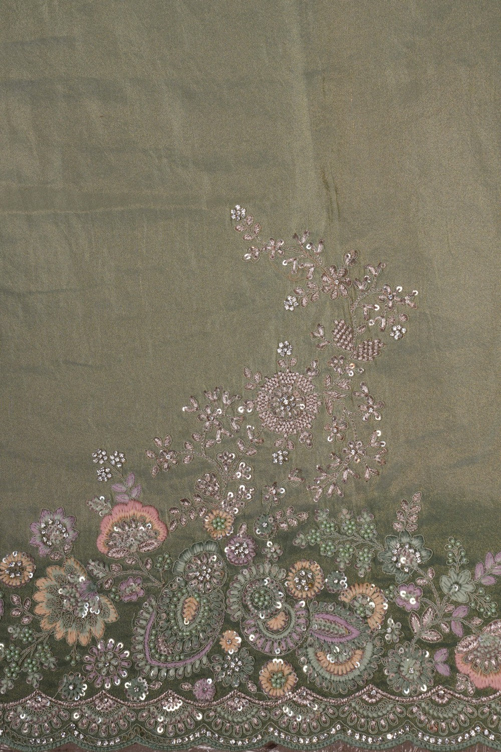A Sea Green Embroidery Saree