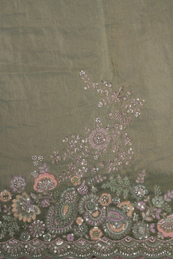 Image of A Sea Green Embroidery Saree