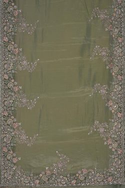Image of A Sea Green Embroidery Saree