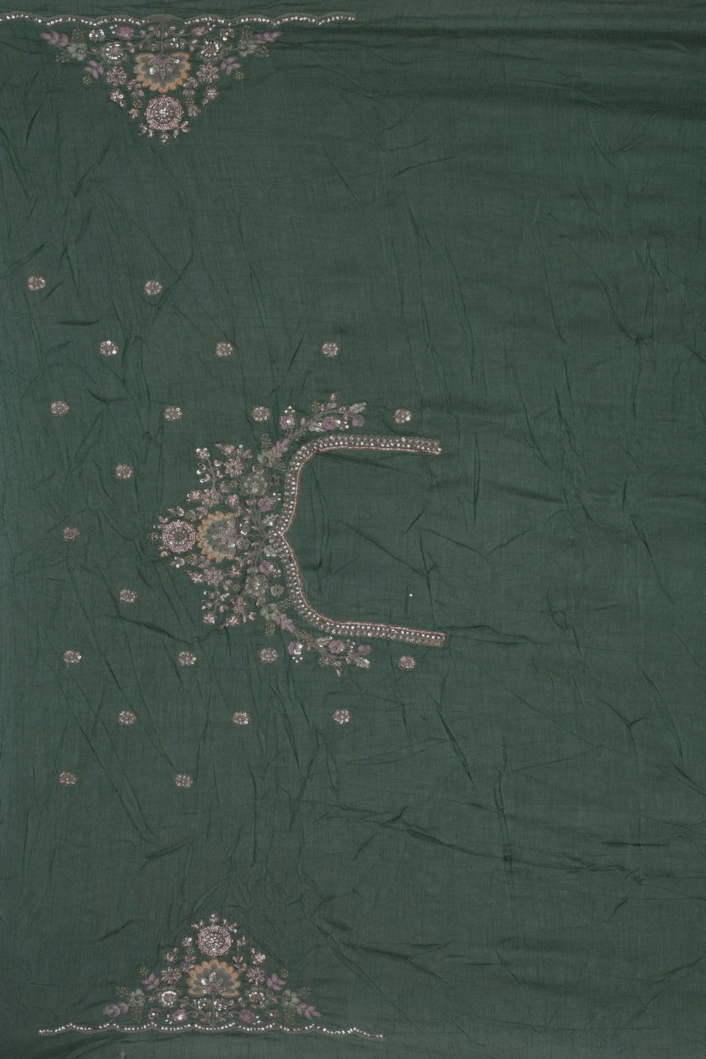A Sea Green Embroidery Saree