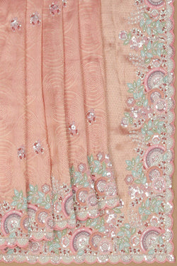 Image of A Self-Jacquard Embroidery Saree