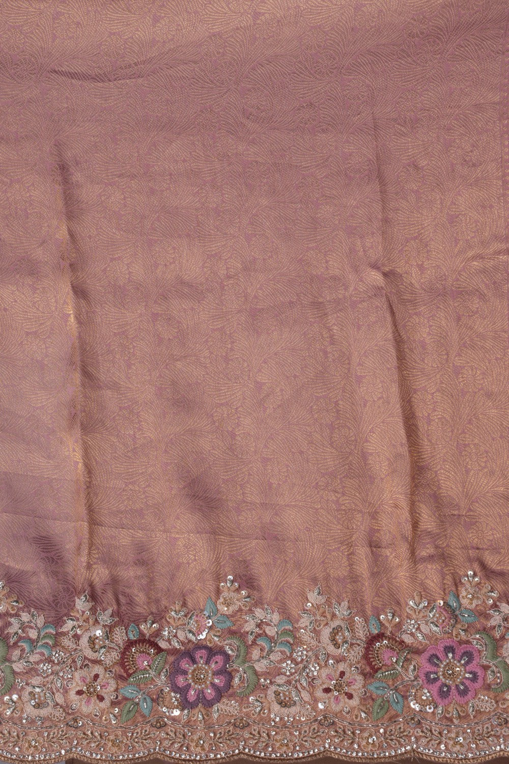 A Self-Jacquard Tissue Embroidery Saree