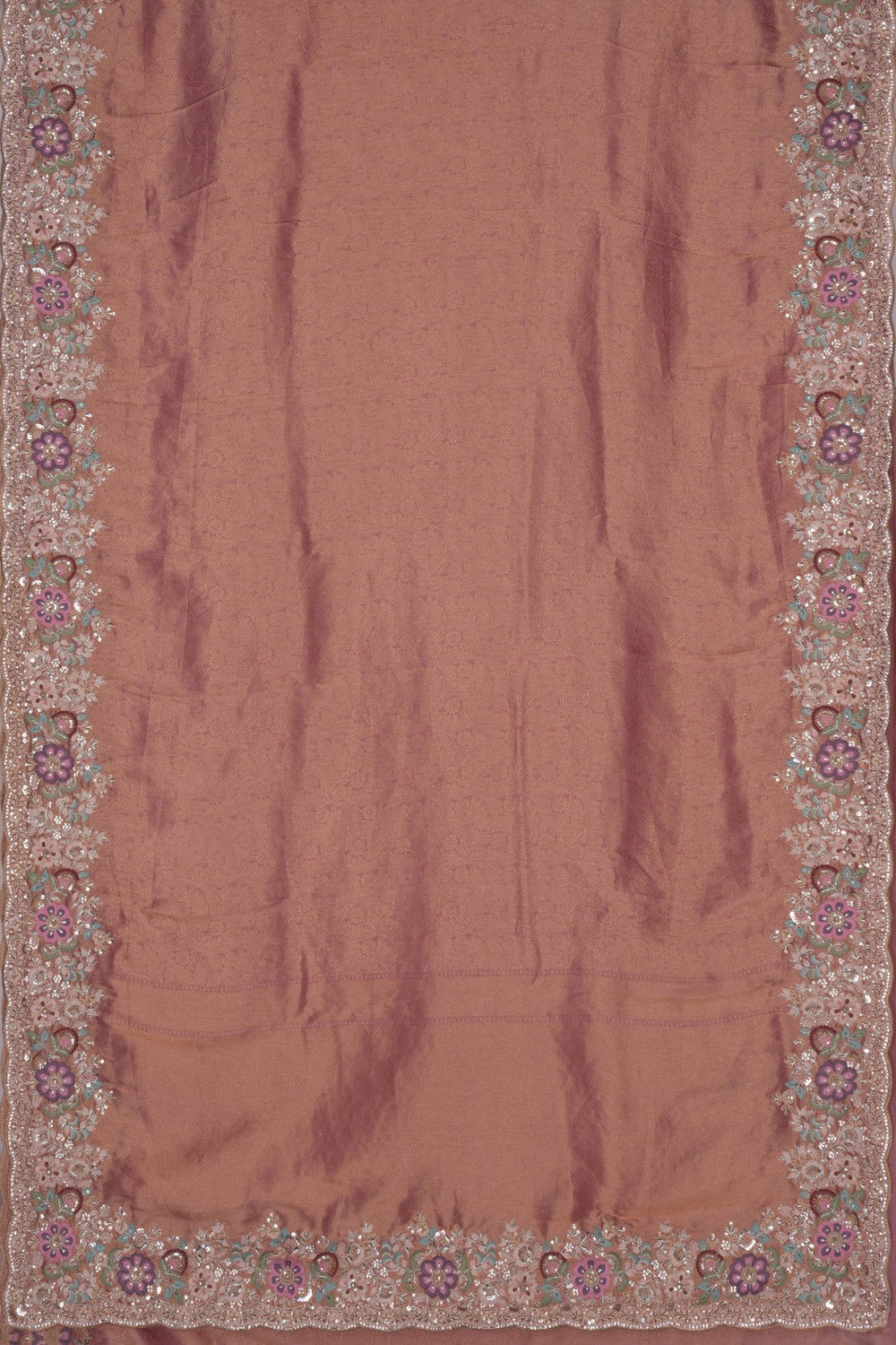 A Self-Jacquard Tissue Embroidery Saree